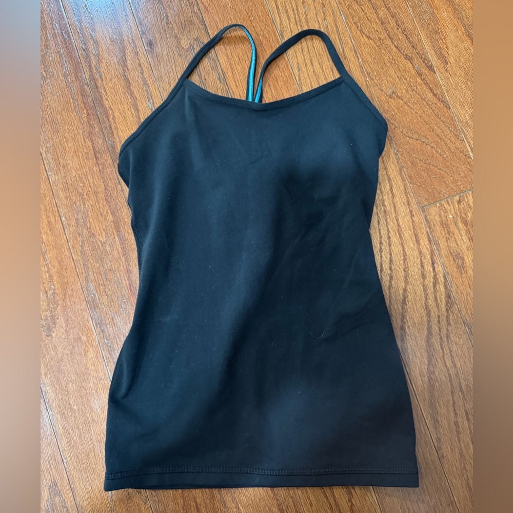 Ivivva Black Tank Top with Blue Straps